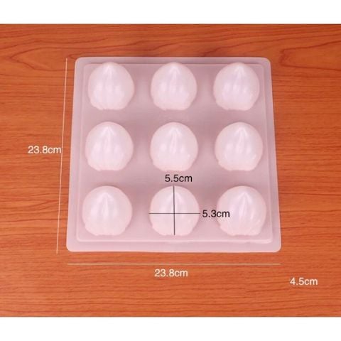 Khuôn rau câu vỉ 9 quả đào