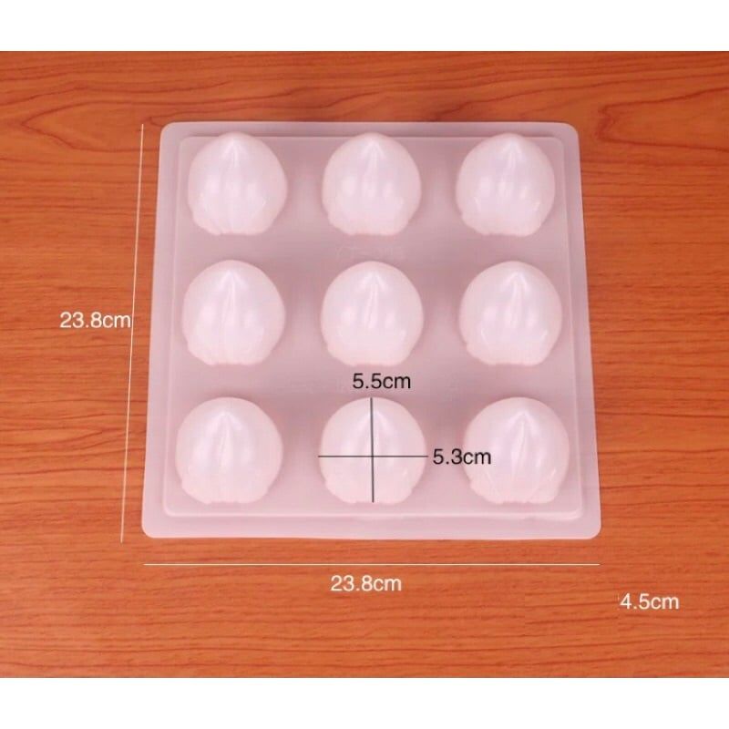 Khuôn rau câu vỉ 9 quả đào