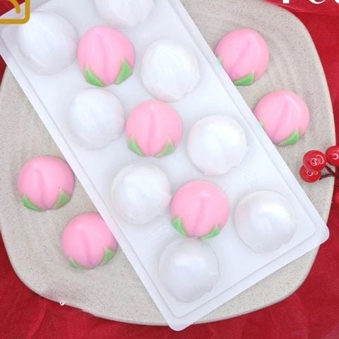 Khuôn rau câu vỉ 8 quả đào