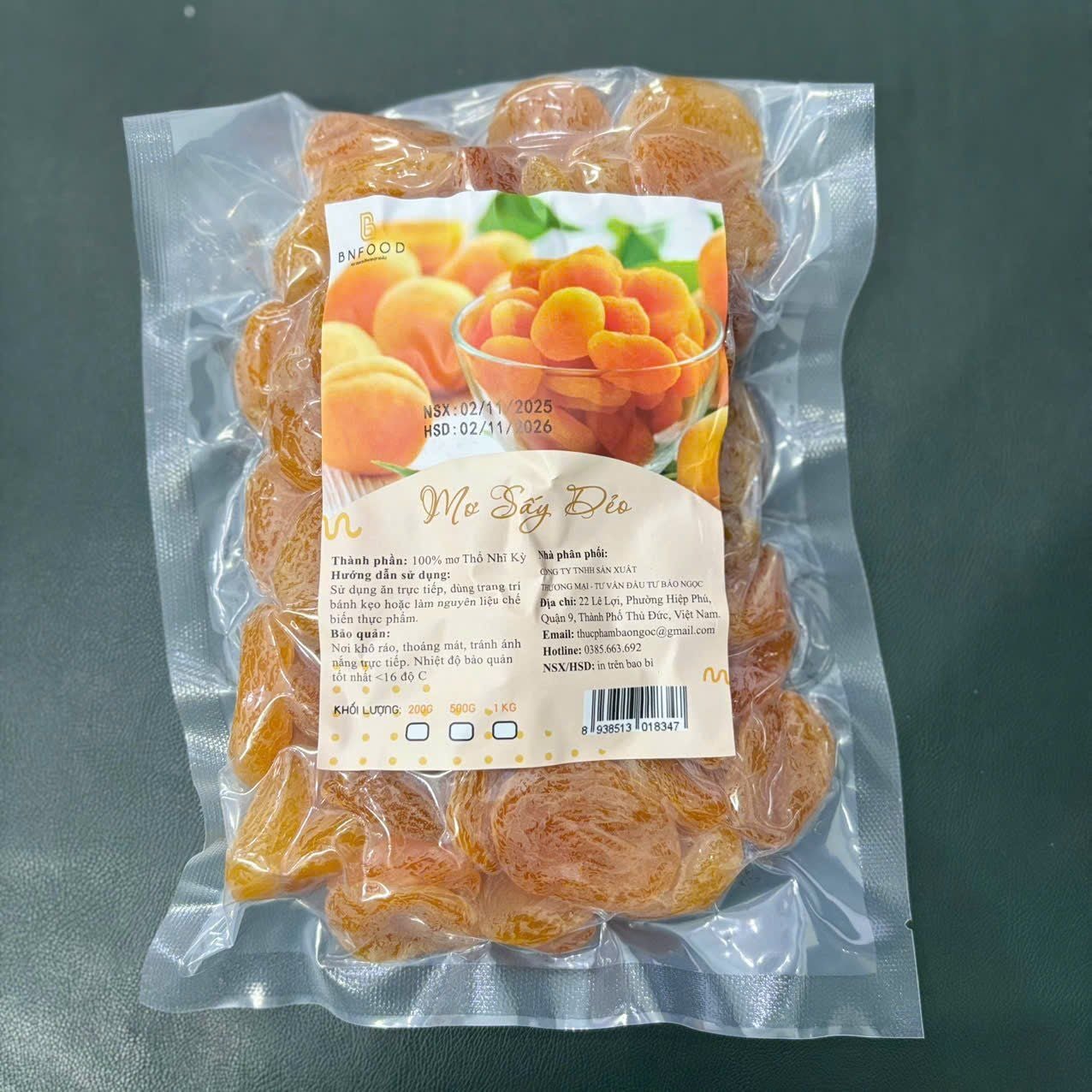 Quả mơ sấy dẻo 500gr.