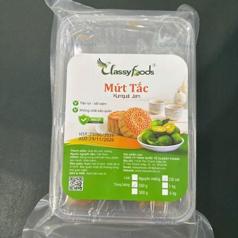 Mứt tắc cắt sợi Classyfoods 250gr.