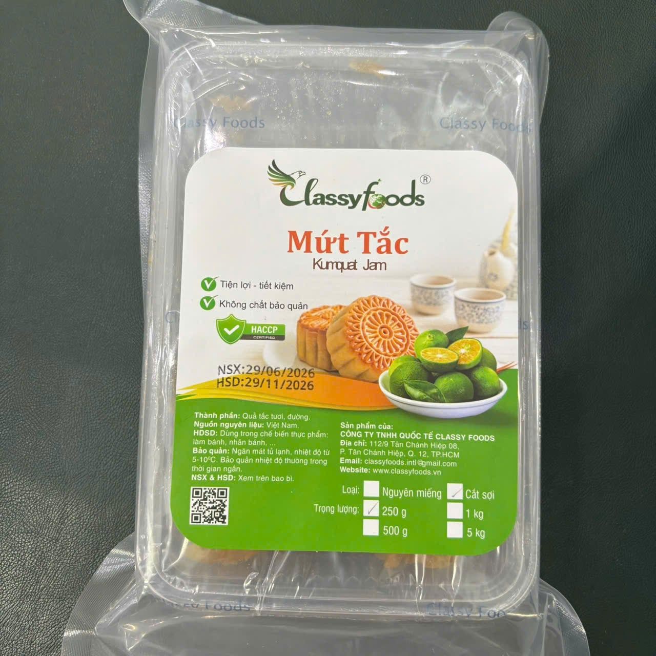Mứt tắc cắt sợi Classyfoods 500gr.