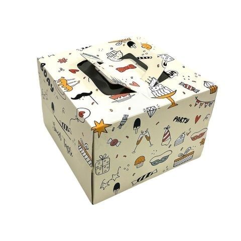 Hộp bánh kem kèm đế 25cm cao 25cm Party.