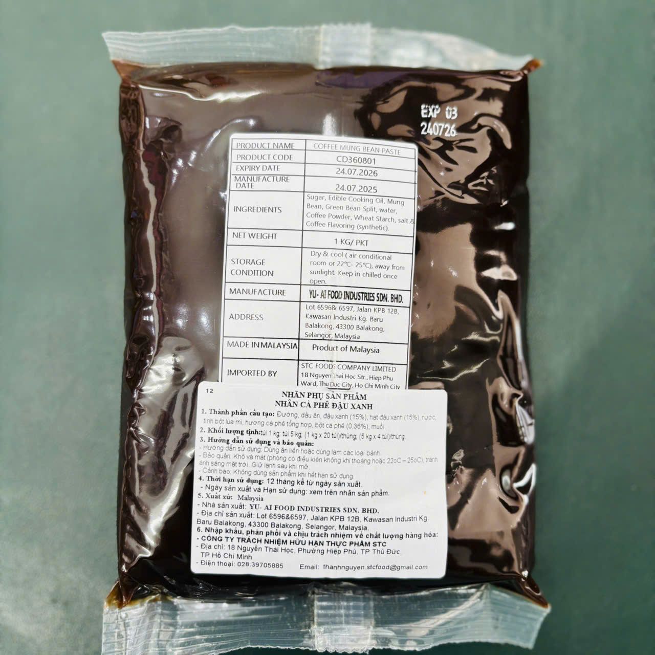 Nhân trung thu cà phê malaysia 1kg.