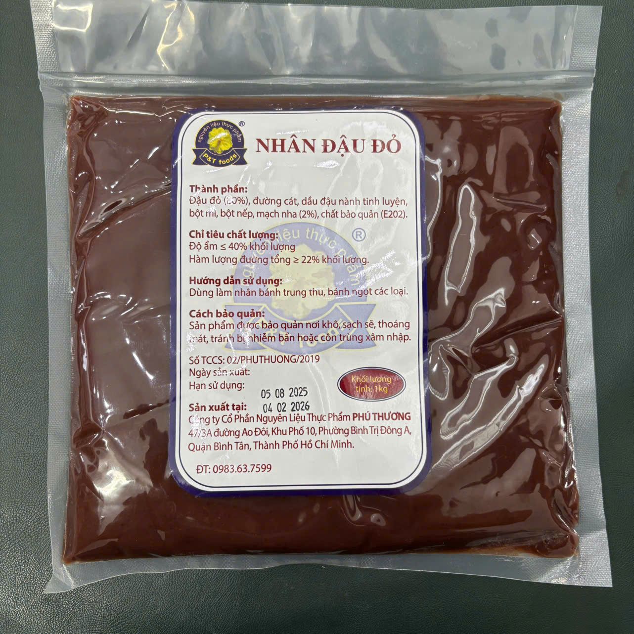 Nhân trung thu đậu đỏ Phú Thương 1kg.