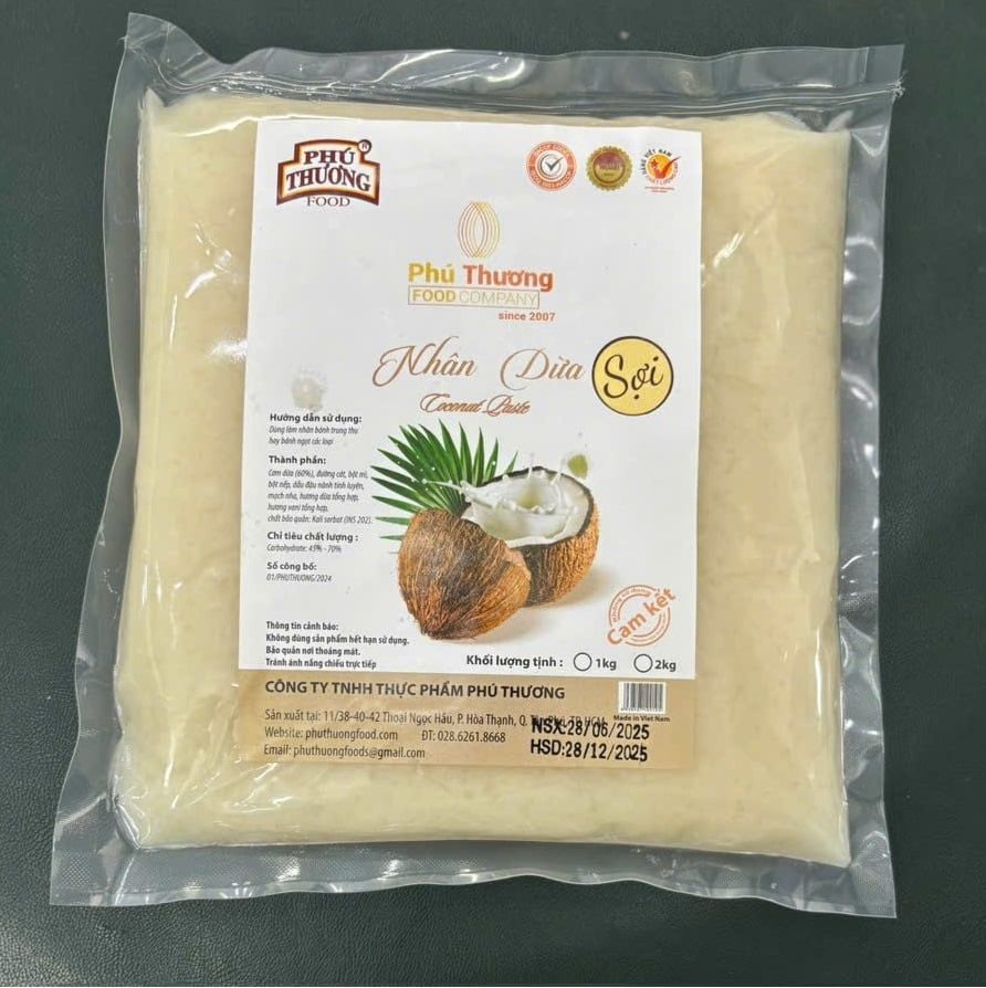 Nhân trung thu dừa sợi non Phú Thương food 1kg
