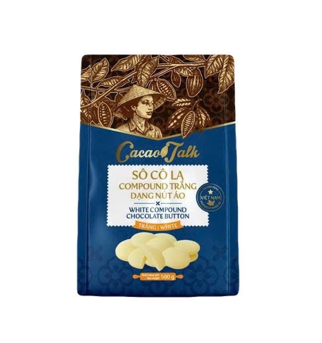 Sô cô la Compound trắng nút Cacao talk 500gr.