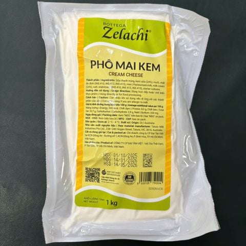 Phô mai kem Cream Cheese Zelachi 1kg.