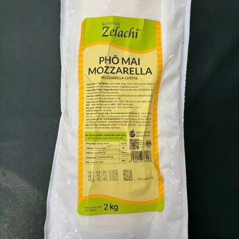 Phô Mai Mozzarella Bottega Zelachi 2kg.