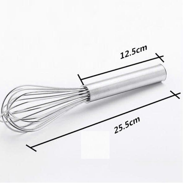 Phới lồng đánh trứng inox dày 25cm.