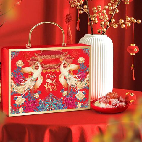 Bộ túi hộp đựng quà tết cao cấp vali Phụng Hoàng