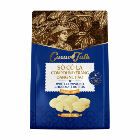 Sô cô la Compound trắng dạng nút áo Cacao talk 1kg.