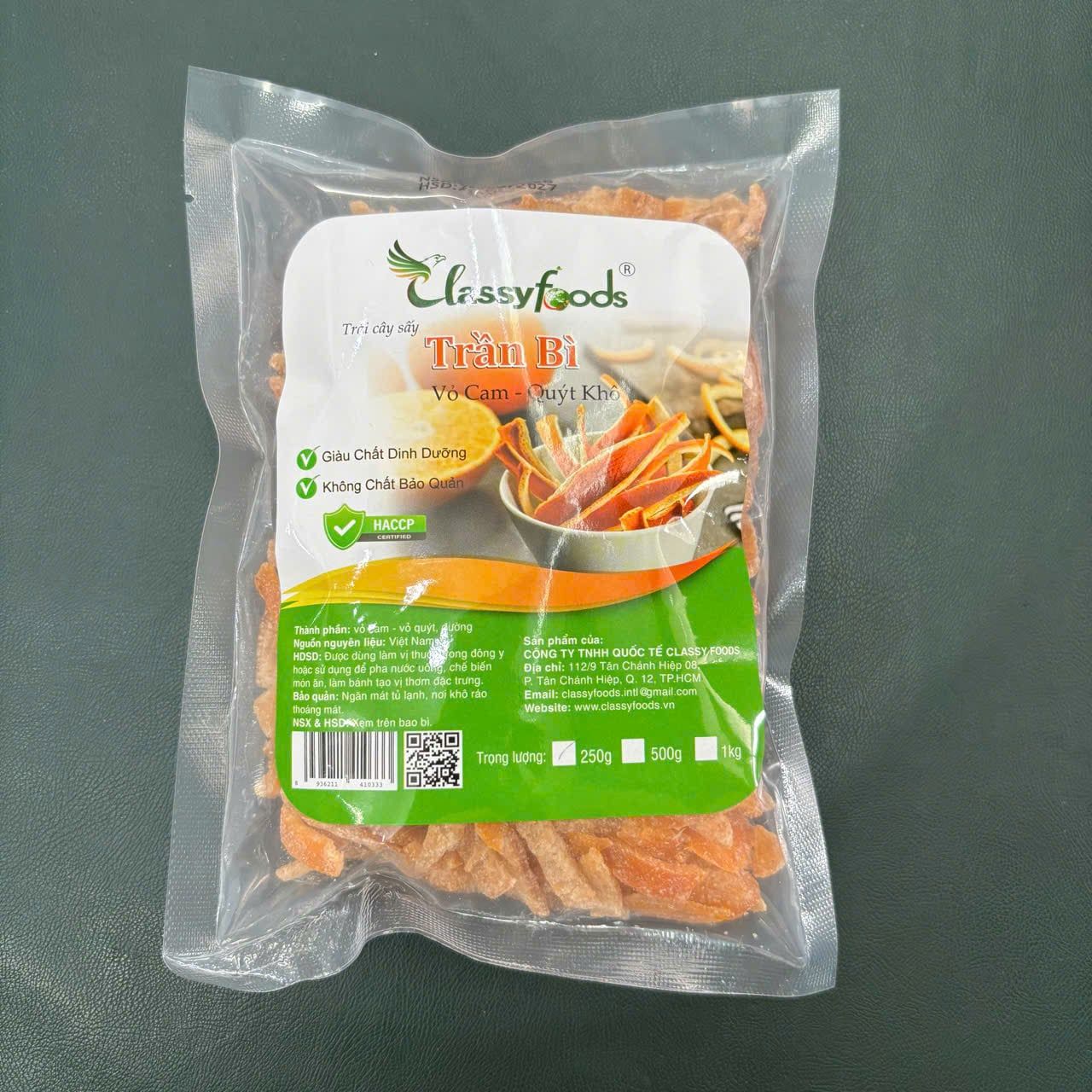 Trần bì (vỏ quýt sấy) Classyfoods 250gr.