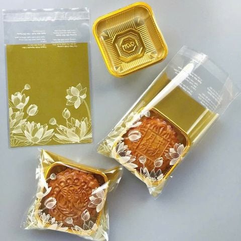 Túi trung thu dán sen vàng 200g - 250g