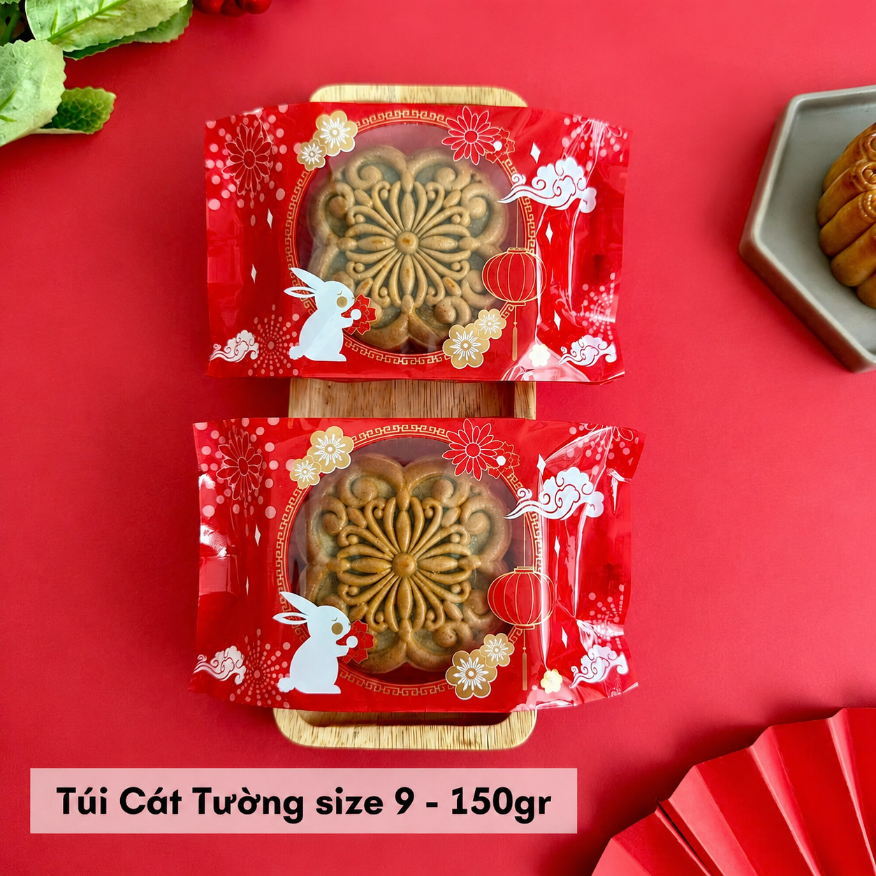 Túi hàn trung thu 150g Thỏ Đỏ Cát Tường (9x16cm).