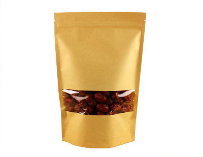 Túi zip giấy kraft cửa sổ 20cm