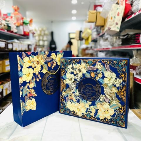 Bộ túi hộp tết đựng rượu Niên Hoa Xanh.