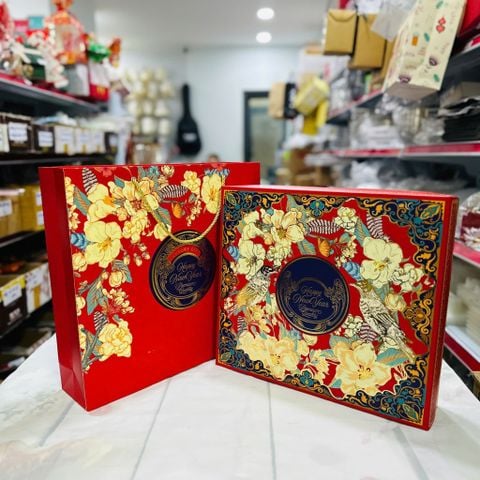 Bộ túi hộp tết đựng rượu Niên Hoa Đỏ.