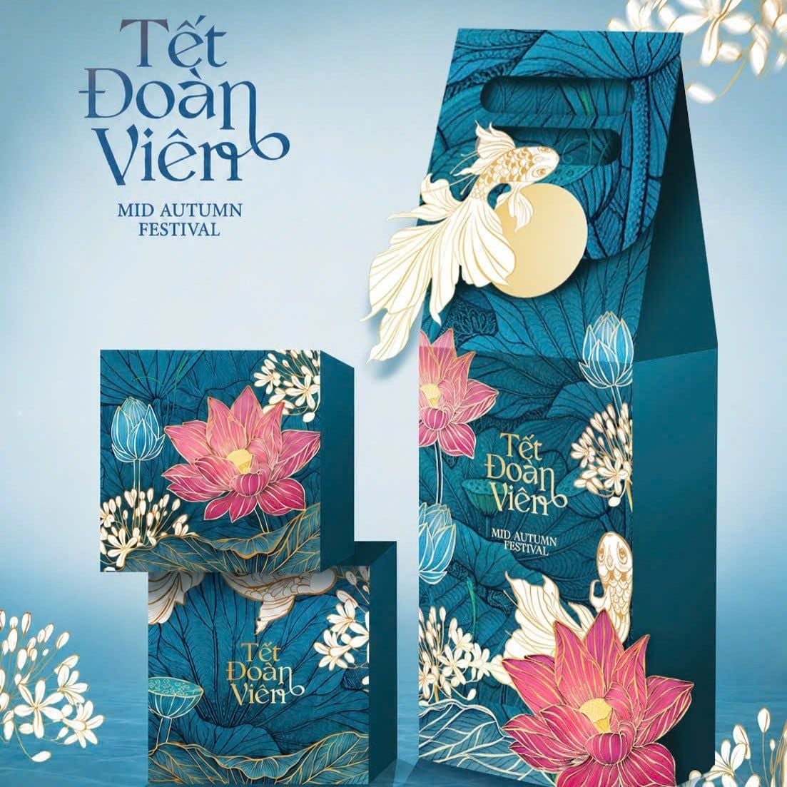 Hộp trung thu 2 bánh 150g - 250g Nguyệt Liên Ngư.