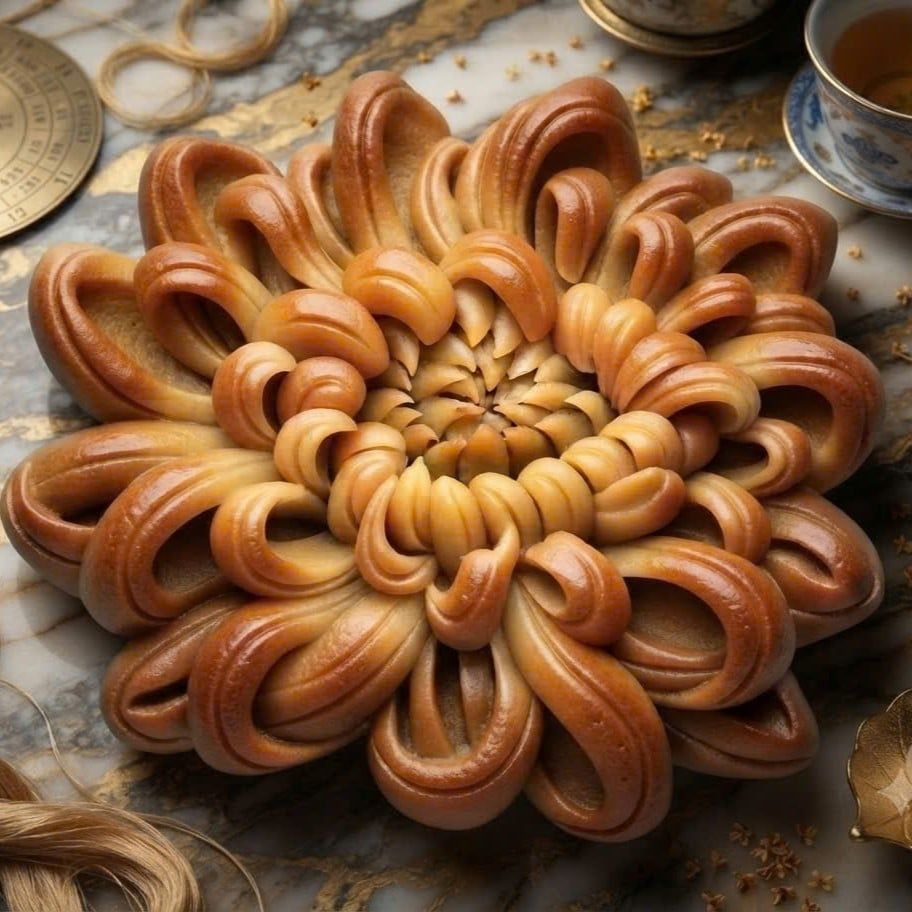 Khuôn trung thu 200g 3 mặt mẫu Tam Phúc Cúc Nở