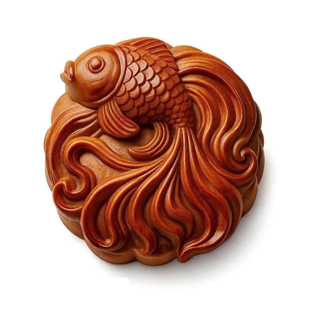 Khuôn trung thu 150g 1 mặt mẫu Cá Vàng