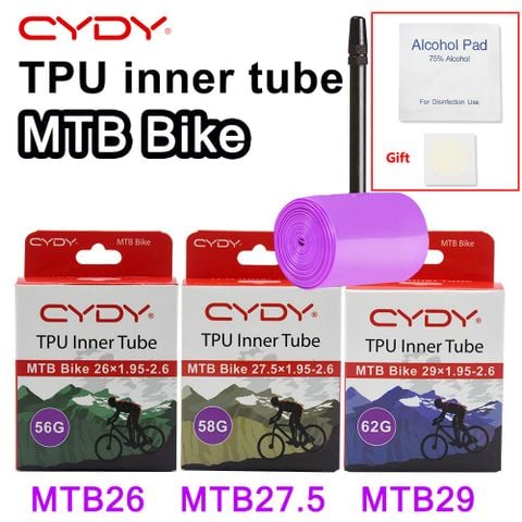  Ruột xe đạp TPU 56 gram CYDY 26 / 27.5 / 29 1.95 - 2.6 Van Pháp 45mm 