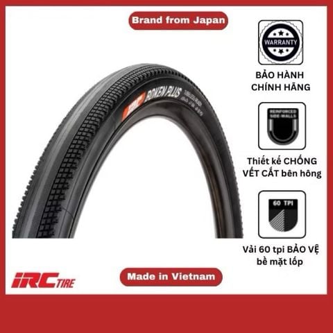  Vỏ xe đạp gravel IRC Boken Plus Kevlar  650x50B (27.5x2.0) 700 x 32 / 700 x 38 / 700 x 42  60TPI Tubeless Ready (TLR) 