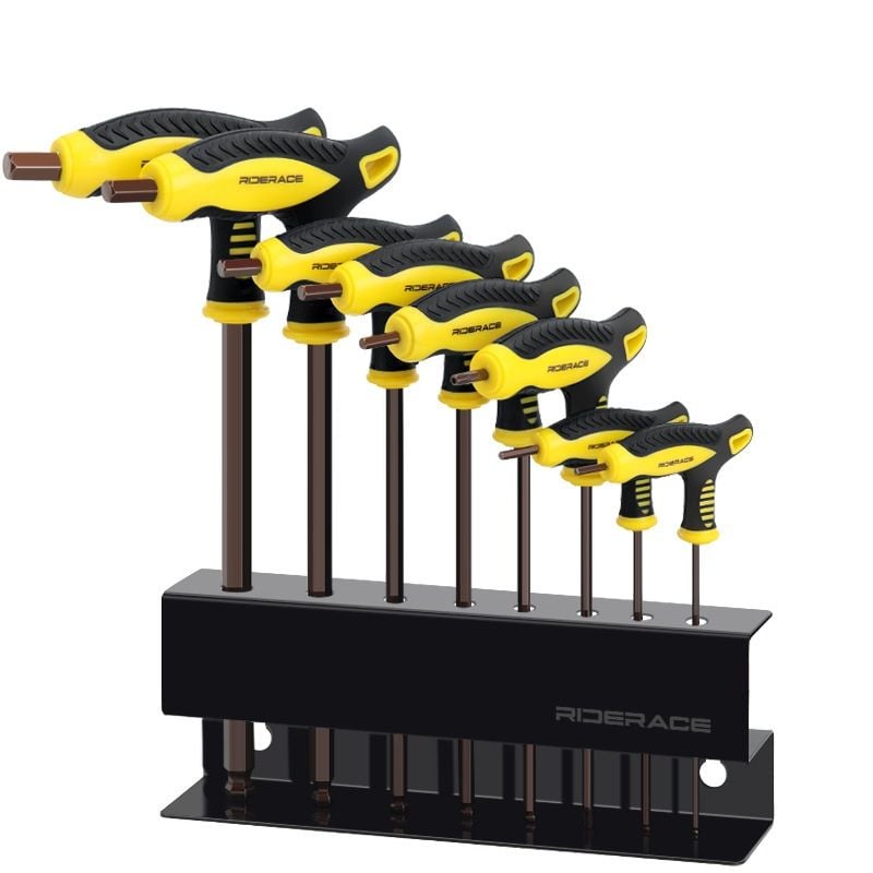 Bộ tool lục giác 2 đầu chuyên sửa xe đạp RiderAce kèm chân đế T108 2.5/3/4/5/6/8/10mmT25