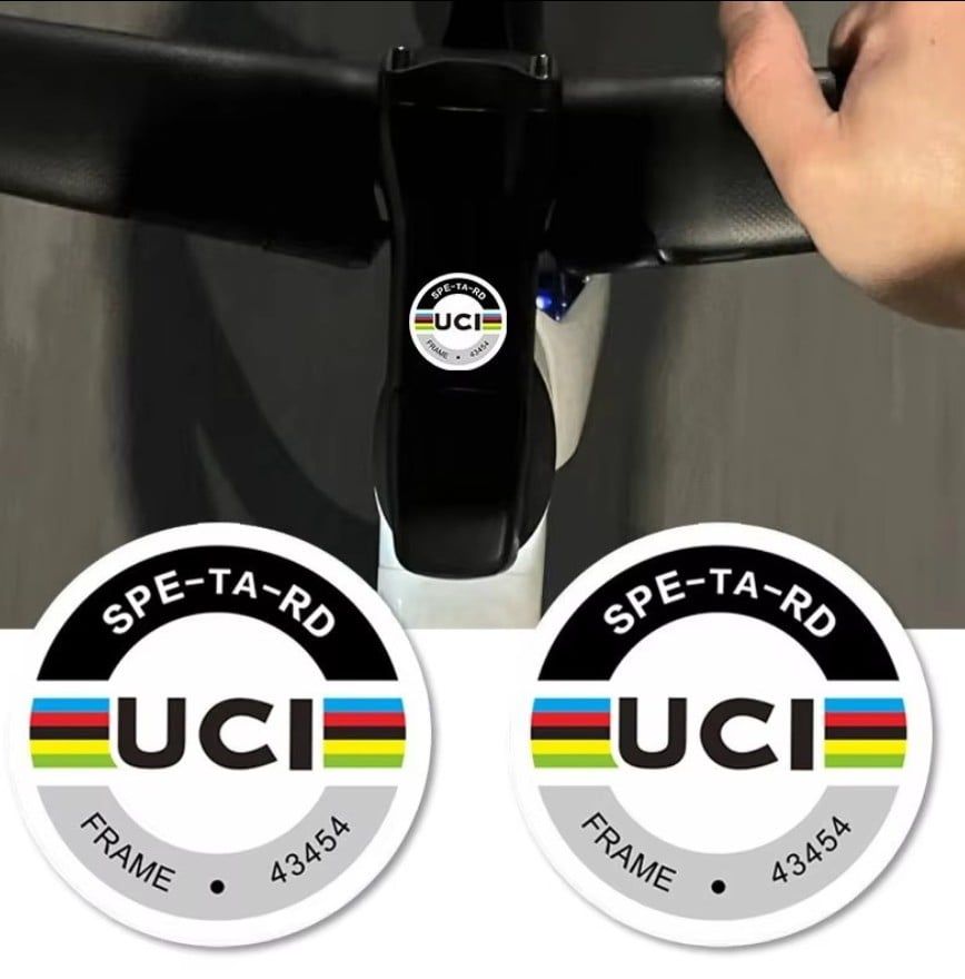 Decal dán xe đạp UCI 3x3 cm ( cặp ) DC30