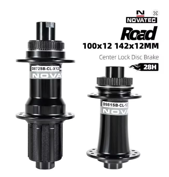 Bộ đùm xe đạp Novatec D981/ D872 12x100 / 12x142 Centerlock 24 / 28 căm cối HGR