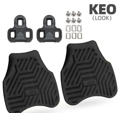  Bộ cleat can xe đạp chuẩn Shimano SPD Road / Look Keo kèm miếng đệm can AXL 