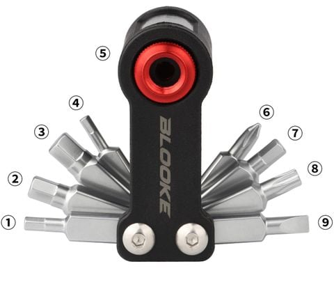  Bộ tool mini xe đạp Blooke 9 chức năng kèm đầu bơm C02 