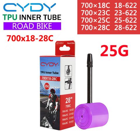  Ruột xe đạp TPU 25 gram CYDY 700 18-28 Van Pháp 45mm / 65mm / 85mm 