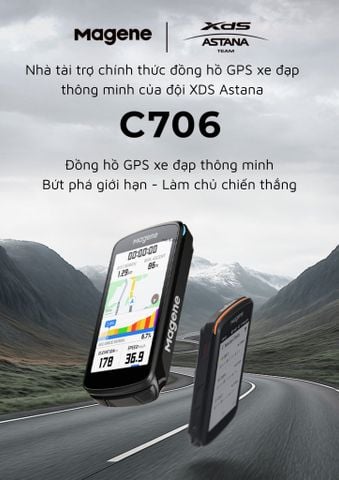  Đồng hố tốc độ xe đạp GPS Magene C706 có dẫn đường 3.3inch 