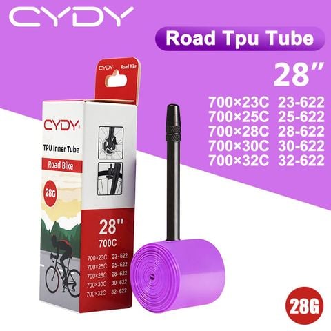 Ruột xe đạp TPU 28 gram CYDY 700 23-32 Van Pháp 45mm / 65mm / 85mm 