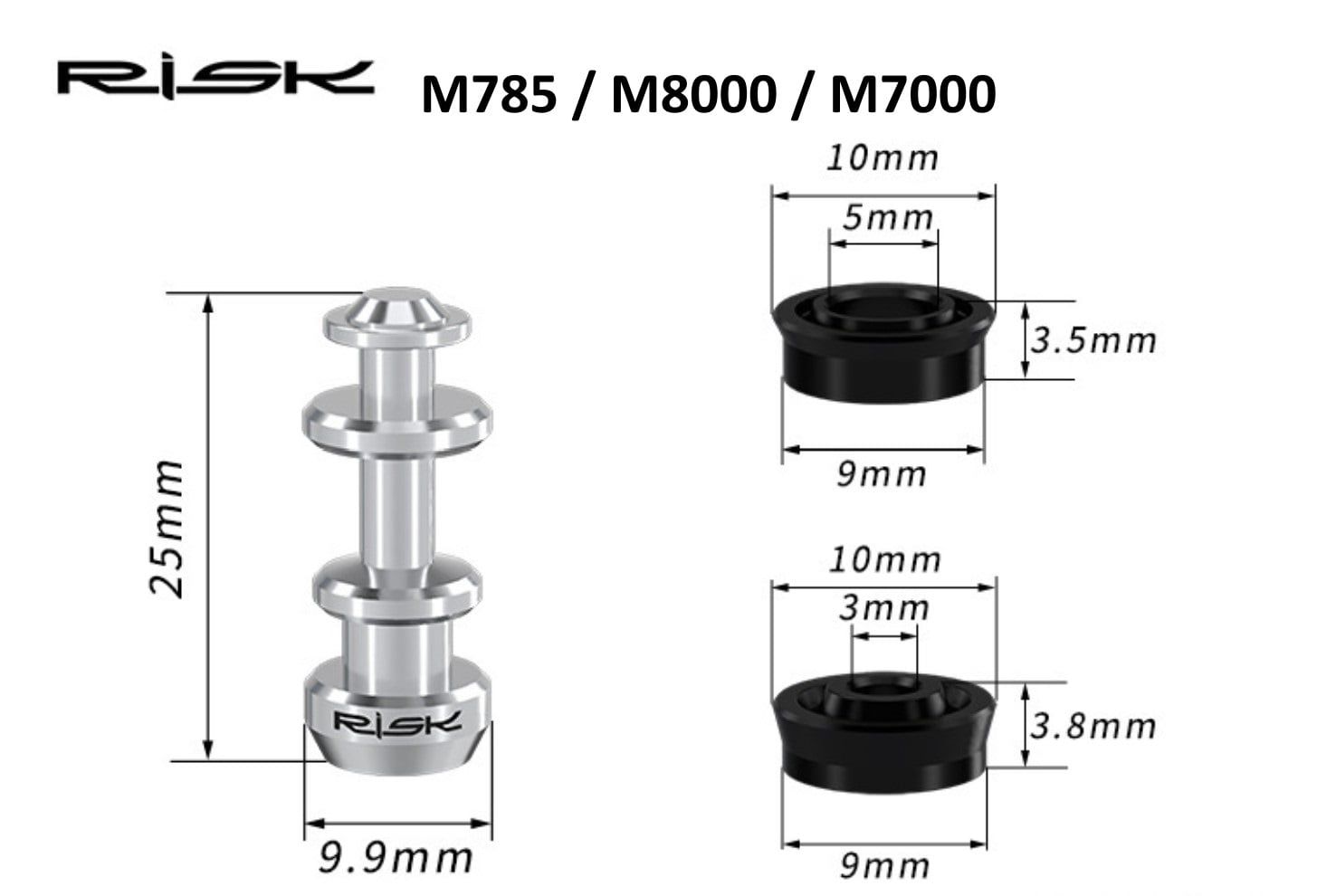 Piston tay thắng dầu xe đạp titanium Risk cho thắng SLX / XT M785 / M8000 / M7000 RT126