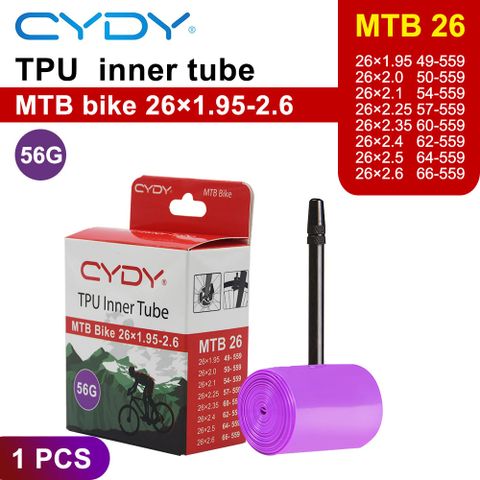  Ruột xe đạp TPU 56 gram CYDY 26 / 27.5 / 29 1.95 - 2.6 Van Pháp 45mm 