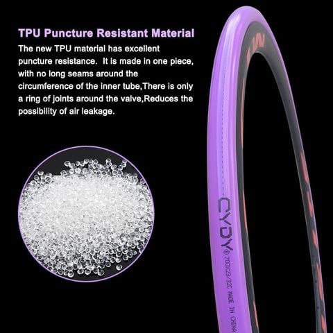  Ruột xe đạp TPU 28 gram CYDY 700 23-32 Van Pháp 45mm / 65mm / 85mm 