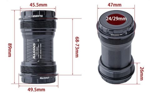  Trục giữa xe đạp Hassns T47 BSA 68-73 vặn trục 24mm / DUB 29mm 