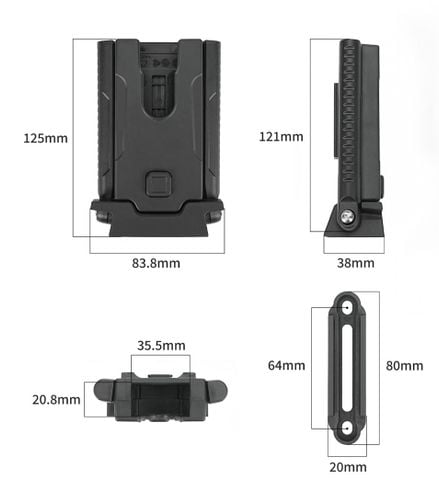  Chân chân xe đạp gắn pedal gấp gọn bỏ túi có thể tăng giảm chiều cao kèm bát gắn lên sườn ST042 