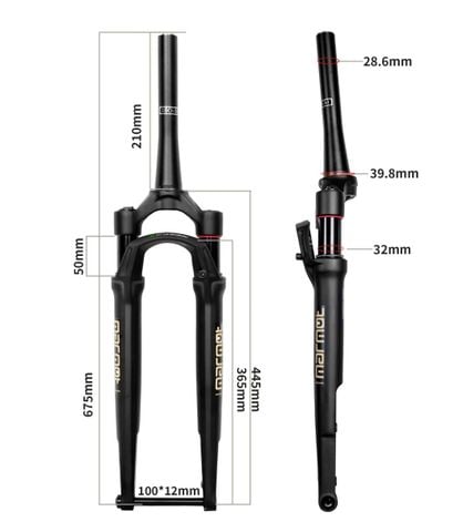  Phuộc nhún xe đạp gravel ZOOM ADV01 700c / 27.5 12x100 hành trình 50mm 