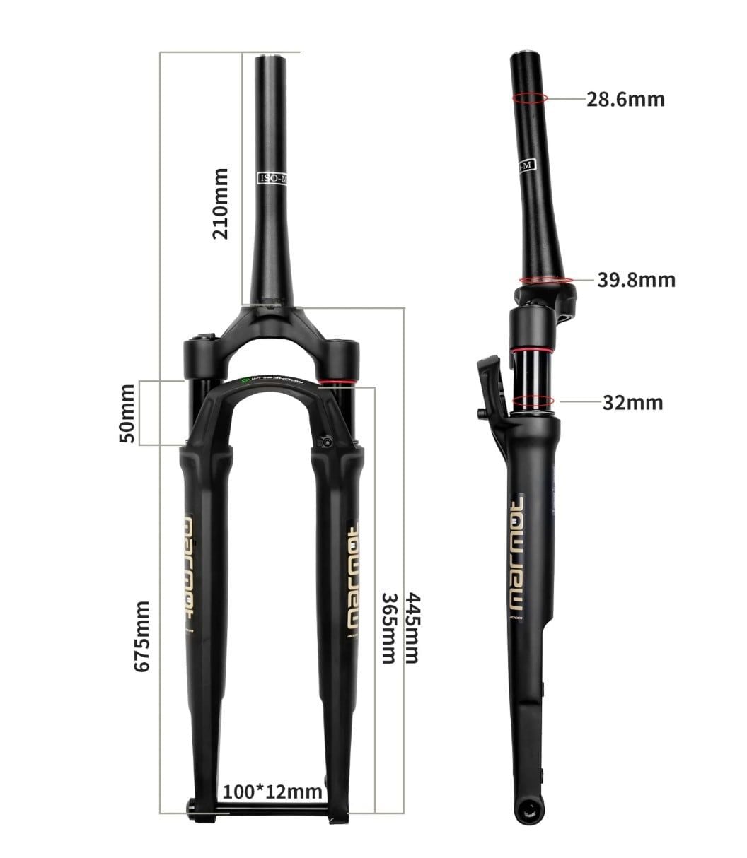 Phuộc nhún xe đạp gravel ZOOM ADV01 700c / 27.5 12x100 hành trình 50mm