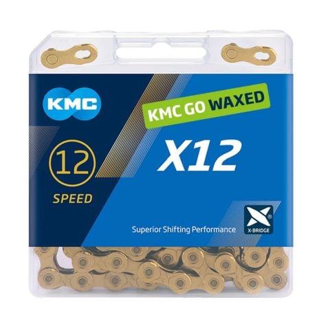  Sên Xe Đạp KMC 12 speed X12 WAX GO Gold 126 mắt ( Phủ sáp ) 