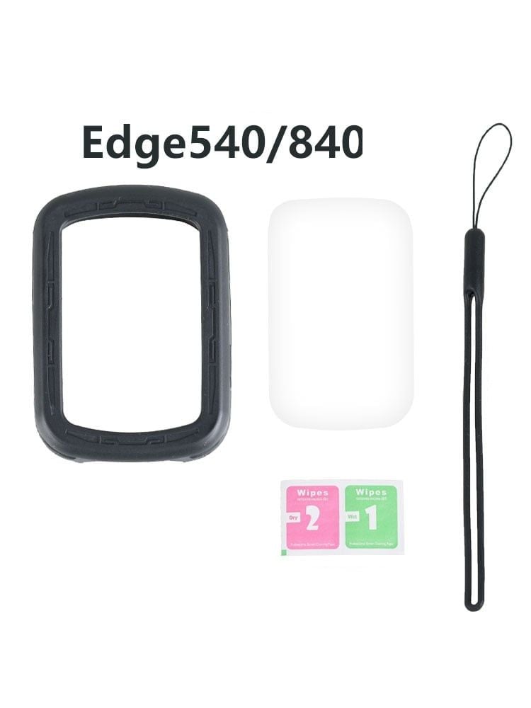 Bộ case cao su bảo vệ đồng hồ xe đạp Garmin Edge 540 / 840 kèm kính cường lực và dây đeo