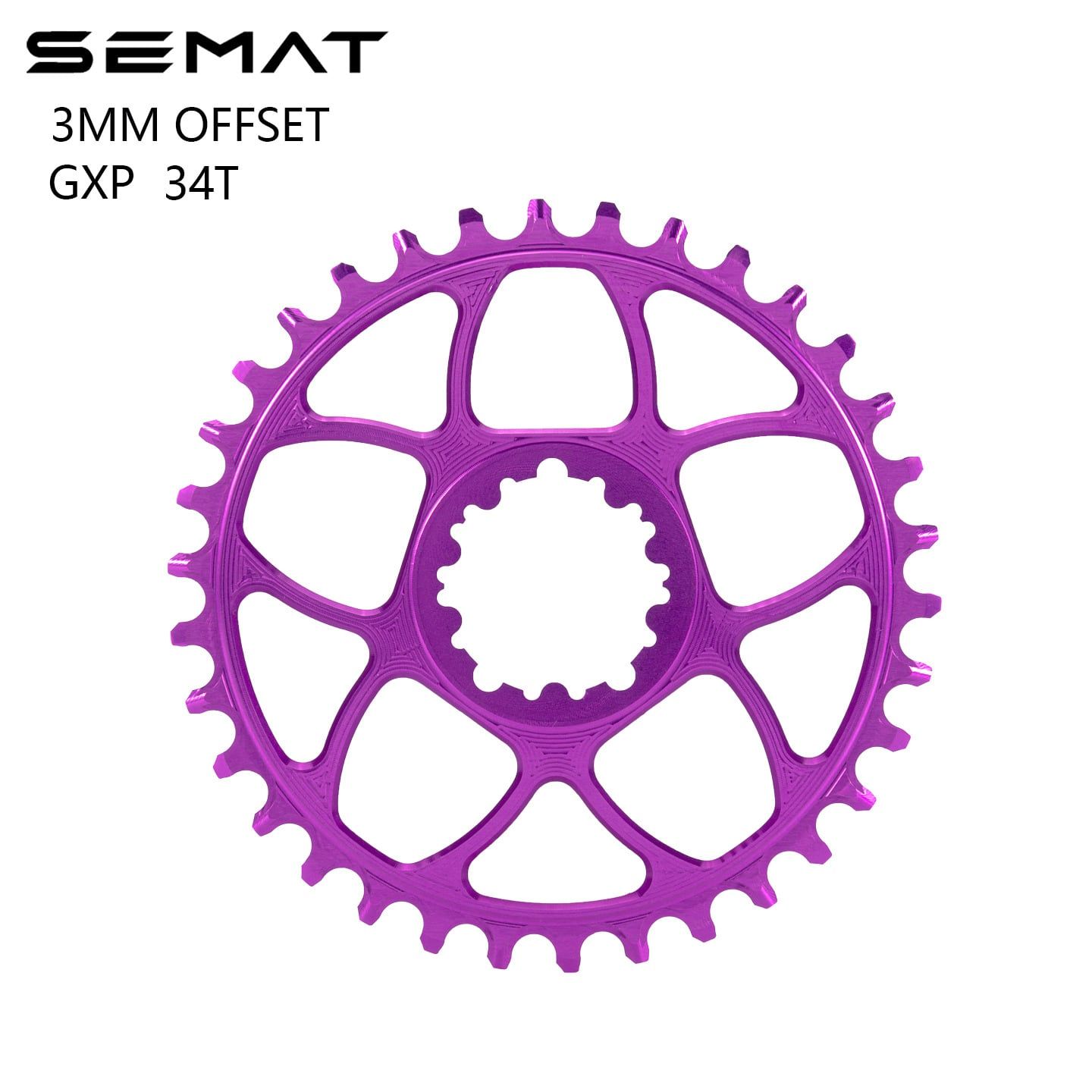 Dĩa xe đạp Semat cho giò chuẩn SRAM GXP 3 ốc 32 / 34 / 36T