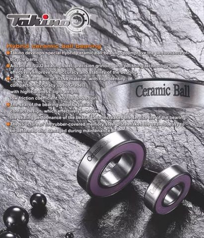  Bạc đạn đùm xe đạp Takino 6802 - 2RV-N4 Ceramic Si3N4 Grade 3 