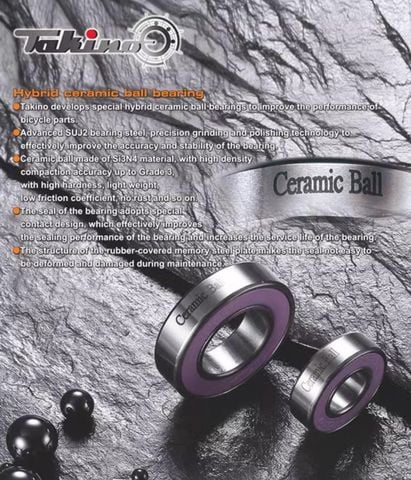  Bạc đạn đùm xe đạp Takino 15267 - 2RV-N4 Ceramic Si3N4 Grade 3 