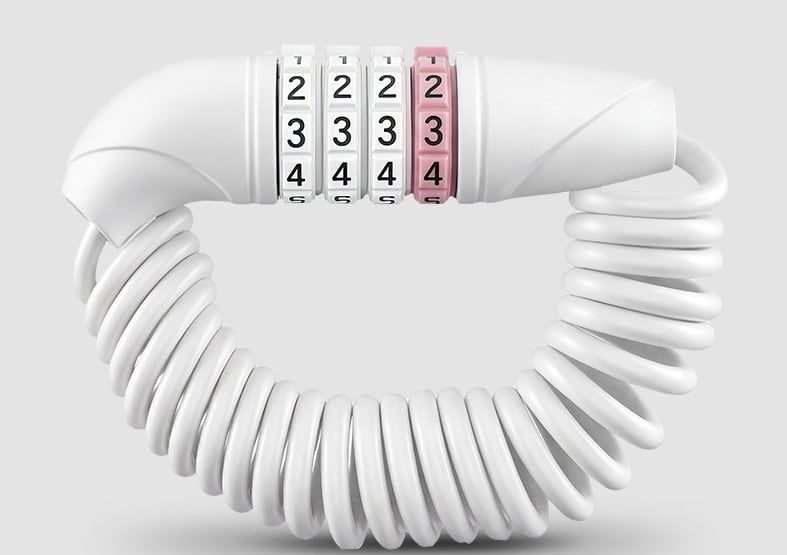 Khóa dây xe đạp mini 120cm KS-16164 4 mã số