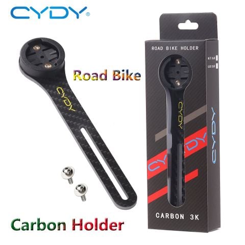  Bát bắt đèn / đồng hồ / phụ kiện vào ghidong xe đạp dạng ôc 2 lỗ dọc Cydy carbon 3K MT108 