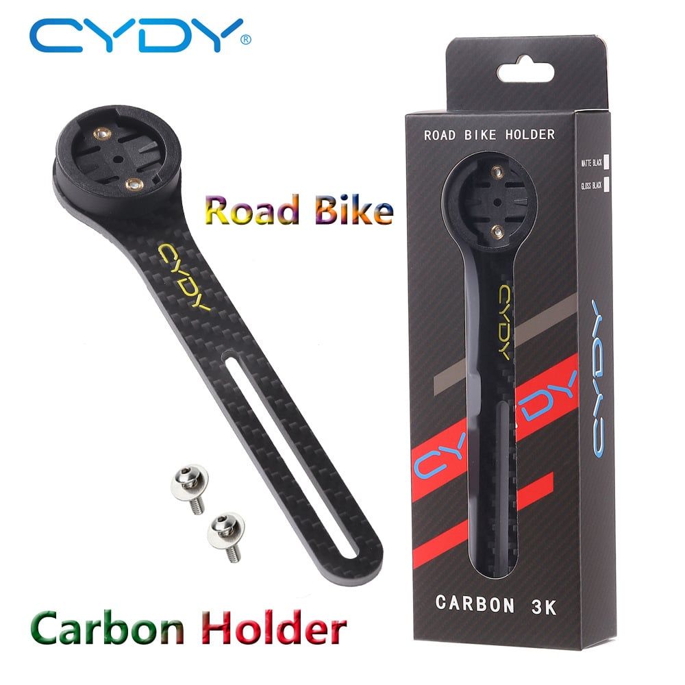 Bát bắt đèn / đồng hồ / phụ kiện vào ghidong xe đạp dạng ôc 2 lỗ dọc Cydy carbon 3K MT108